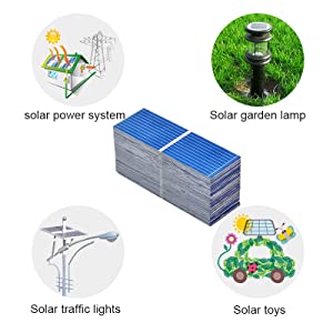 SUNYIMA 100PCS 0.5V 0.3A 52*19mm Polycrystalline Solar Panels Mini Solar Cell Module DIY Photovoltaic Panel Battery Charger