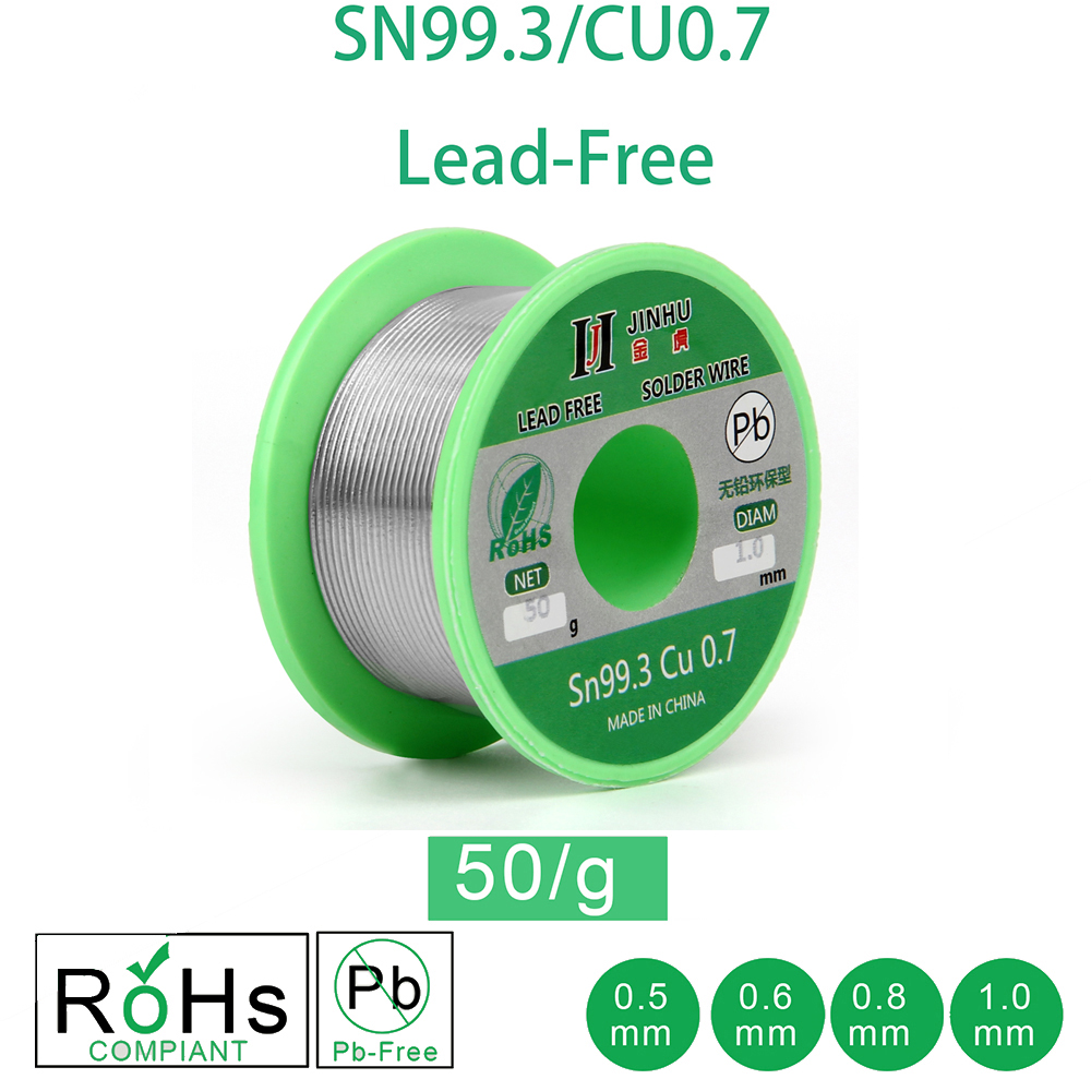 50g Lead-free Solder Wire Tin wire 0.5/0.6/0.8/1.0 mm Unleaded Lead Free Rosin Core for Electrical Solder RoHs